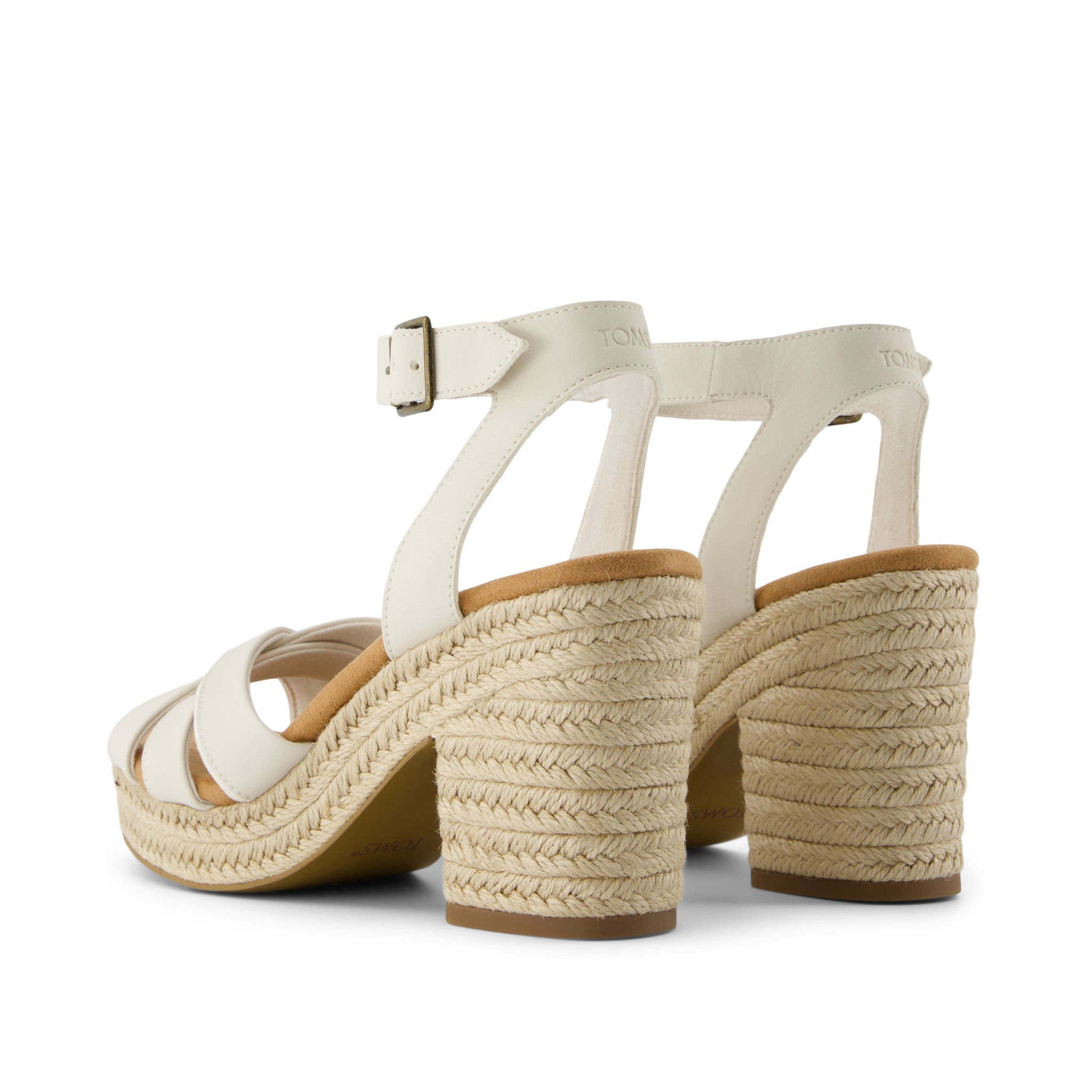 Majorca Rope Strappy Platform Sandal - Light Sand Leather Back View