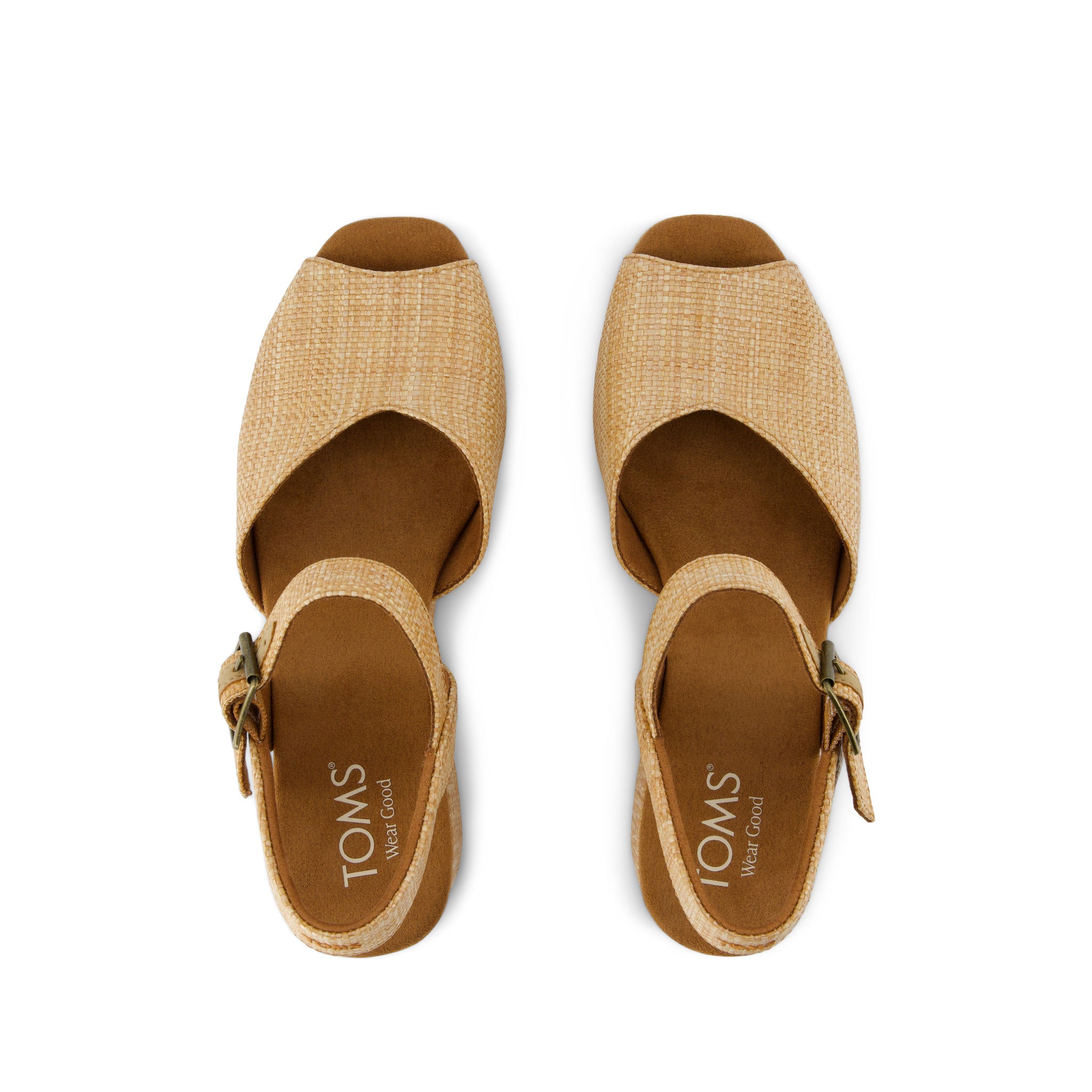 Isla Peep Toe Heeled Sandal - Brown Sugar Raffia Top View