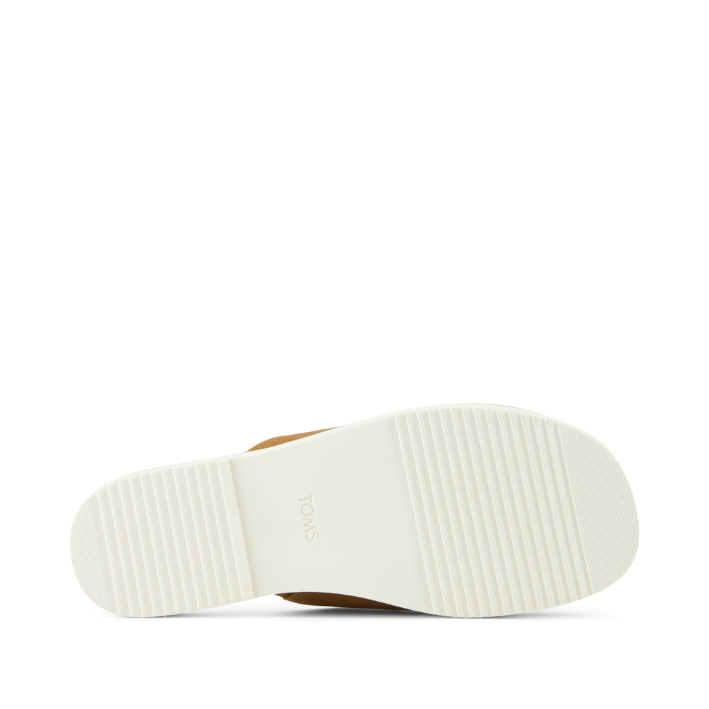 Mae Crossover Slide Sandal - Brown Sugar Leather Bottom Sole View