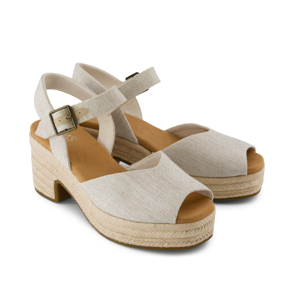 Isla Peep Toe Heeled Sandal - Natural Yarn Dye Front View