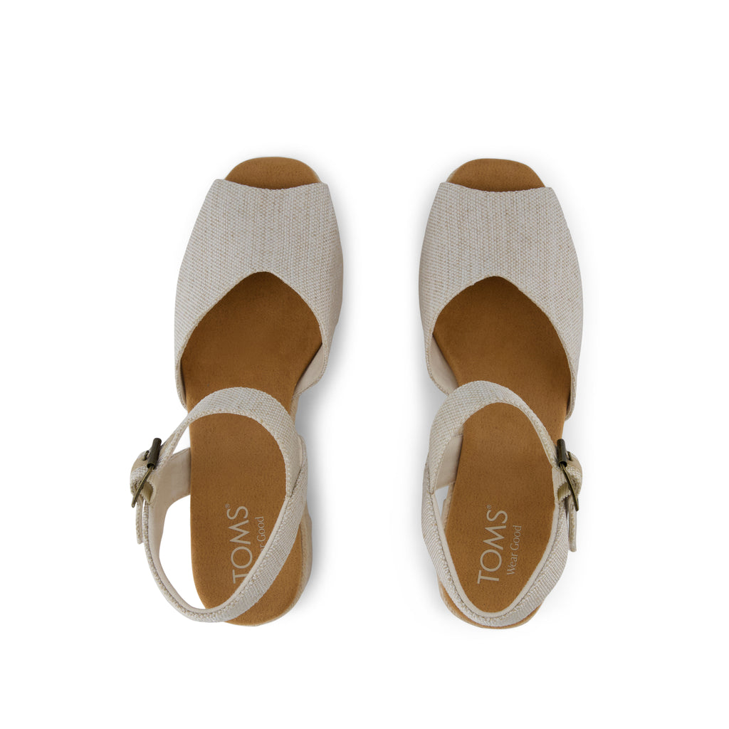 Isla Peep Toe Heeled Sandal - Natural Yarn Dye Top View