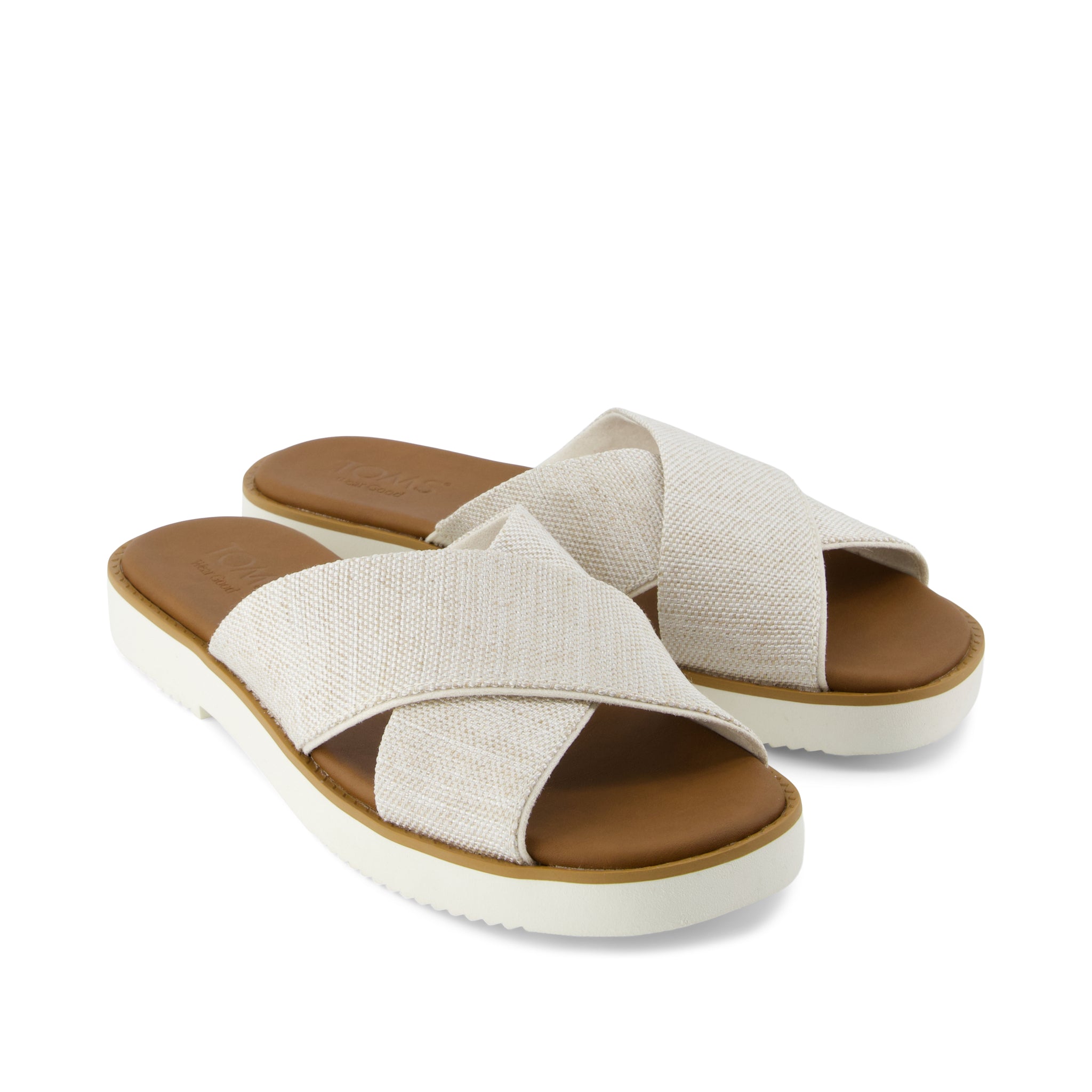 Mae Crossover Slide Sandal - Natural Yarn Dye Front View