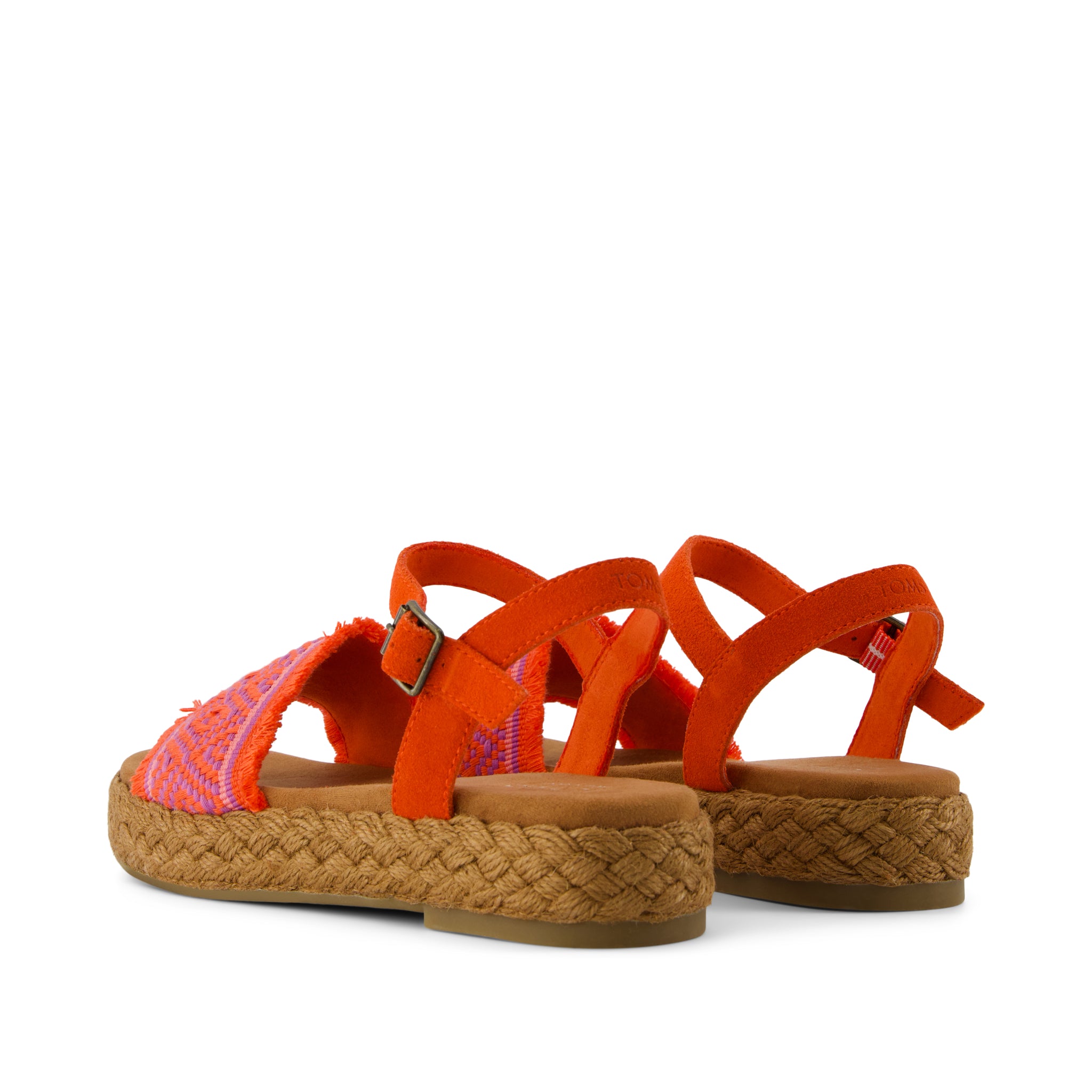 Abby Flatform Espadrille Sandal - Flame Diamond Global Woven Back View