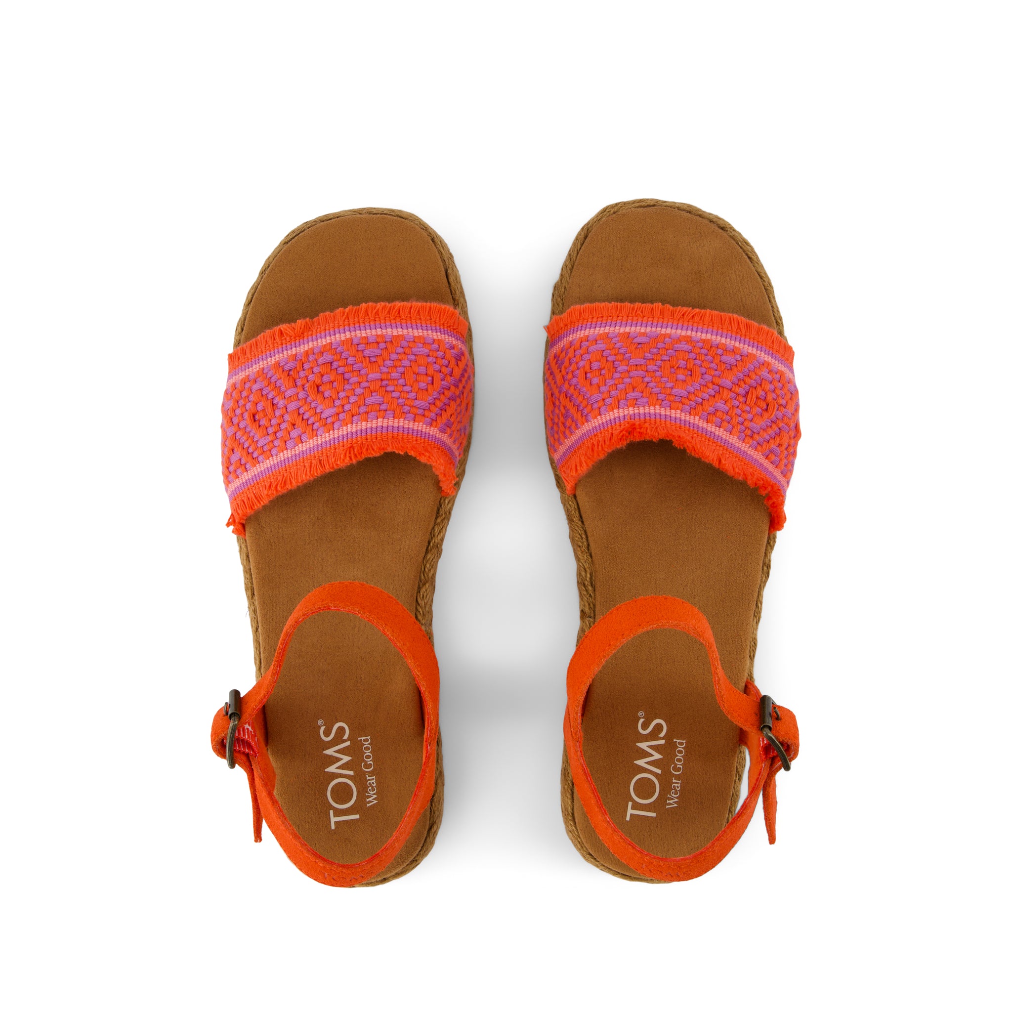Abby Flatform Espadrille Sandal - Flame Diamond Global Woven Top View