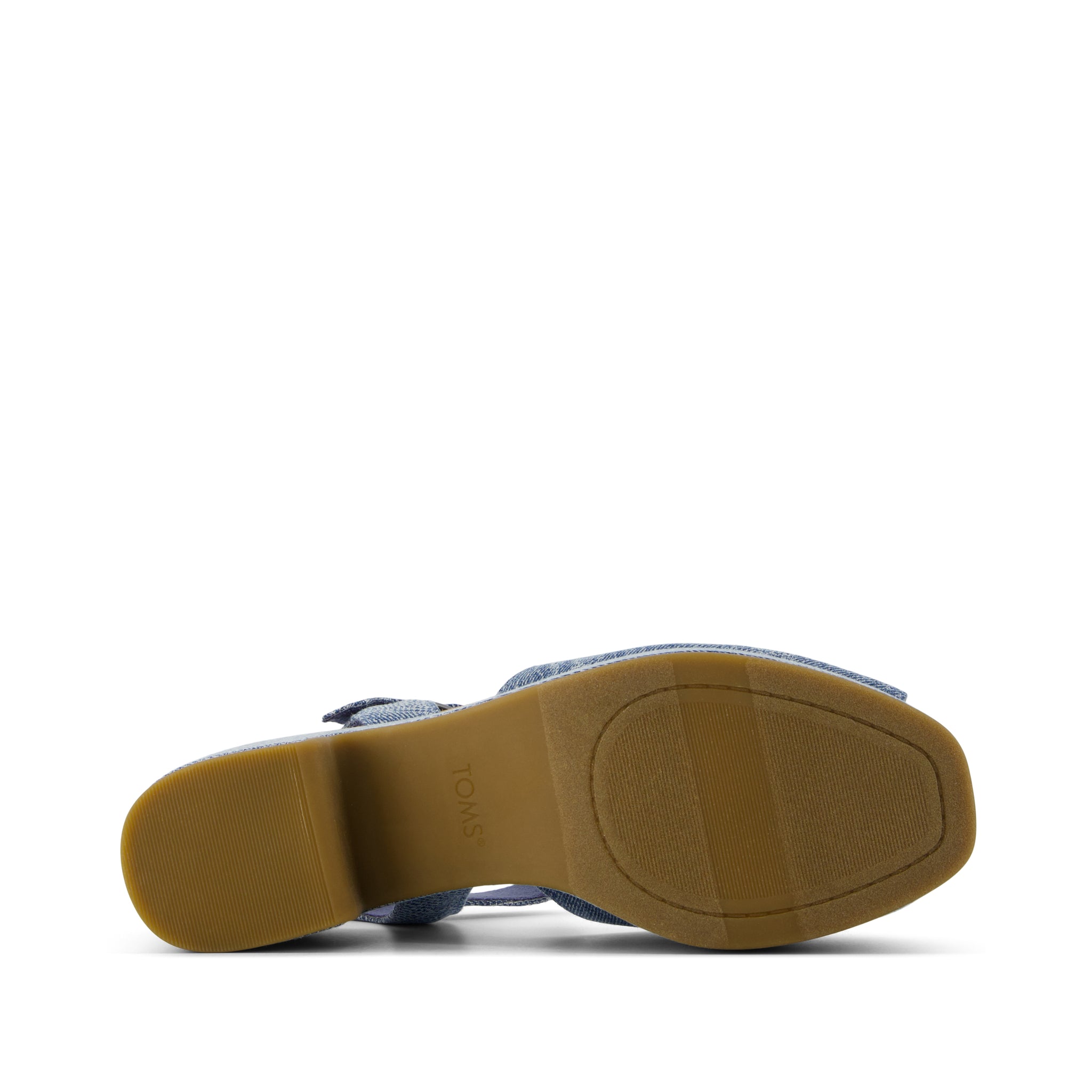 Isla Peep Toe Heeled Sandal - Dark Sky Denim Bottom Sole View
