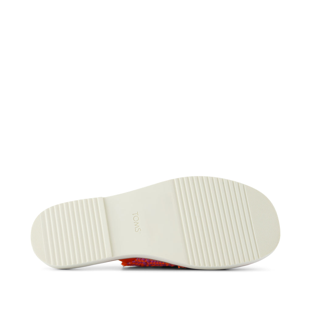Mae Crossover Slide Sandal - Flame Global Woven Bottom Sole View