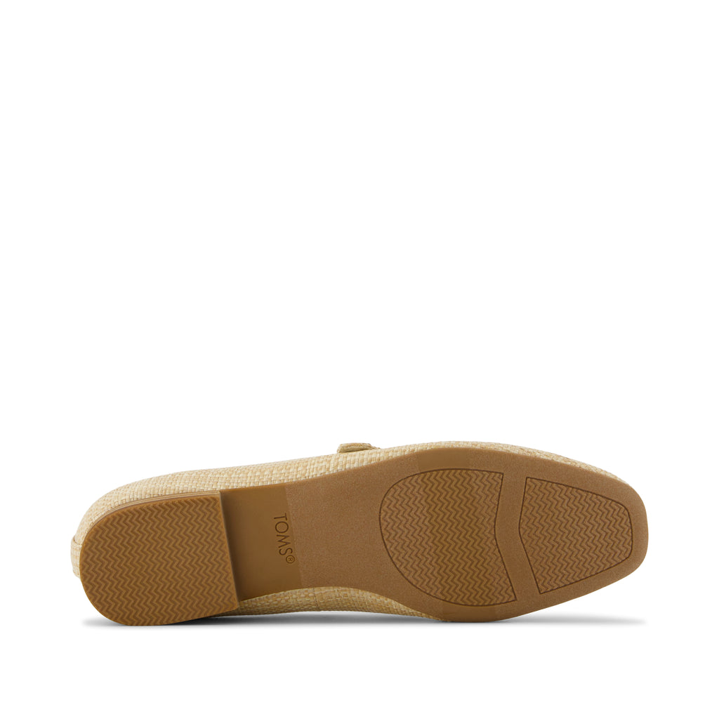 Bianca Flat - Almond Raffia Bottom Sole View