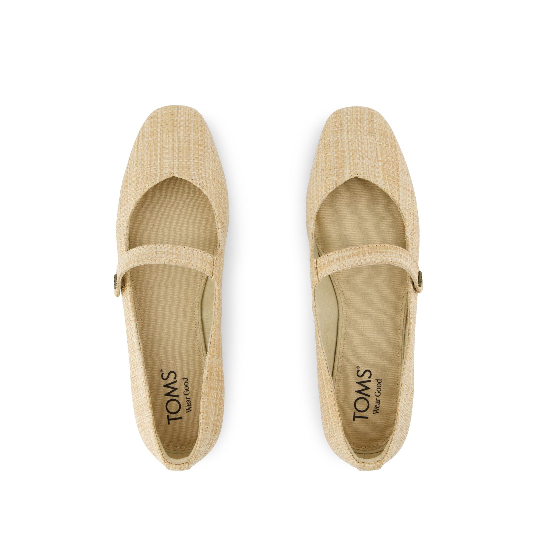 Bianca Flat - Almond Raffia Top View