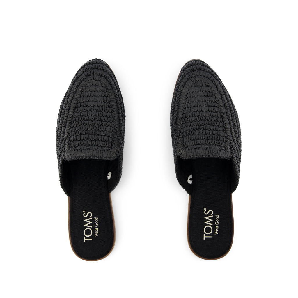 Jade Flat - Black Raffia Top View