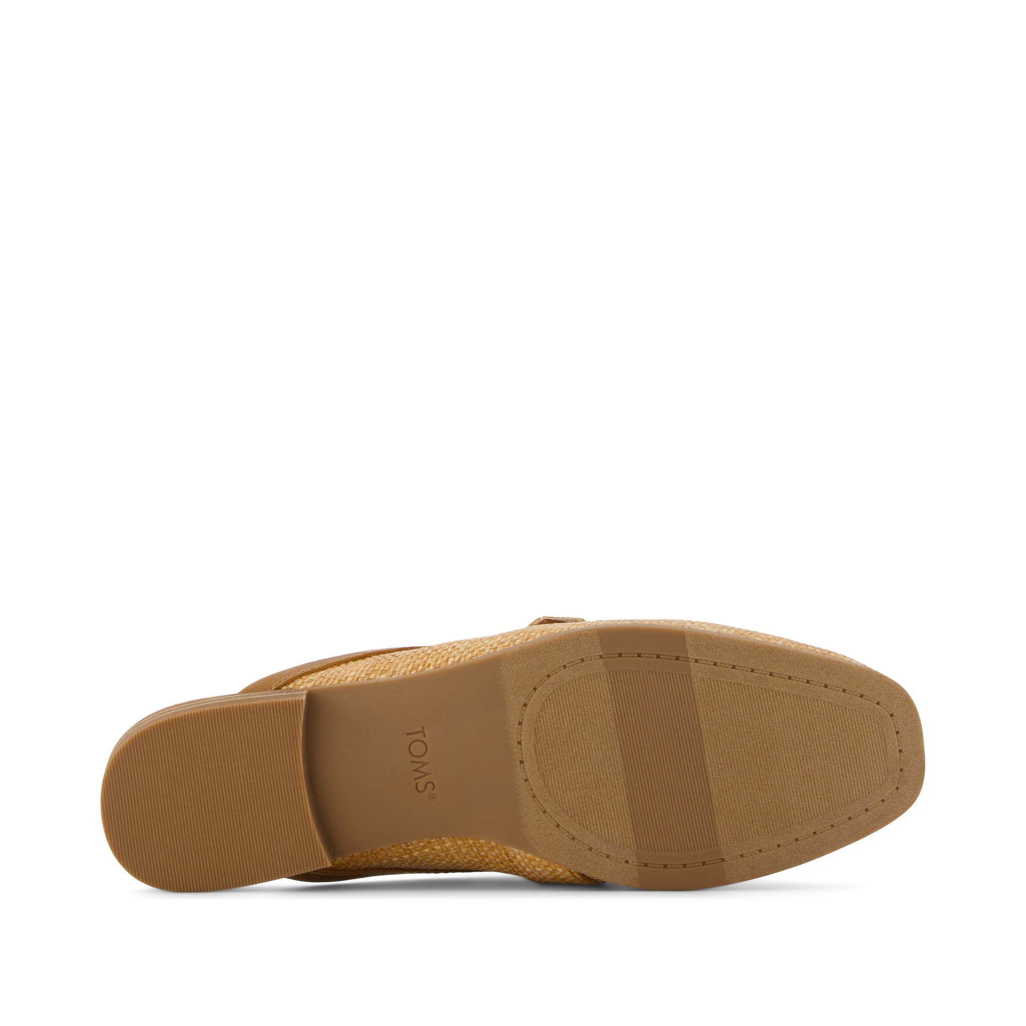 Lynette Mule - Brown Sugar Raffia and Leather Bottom Sole View