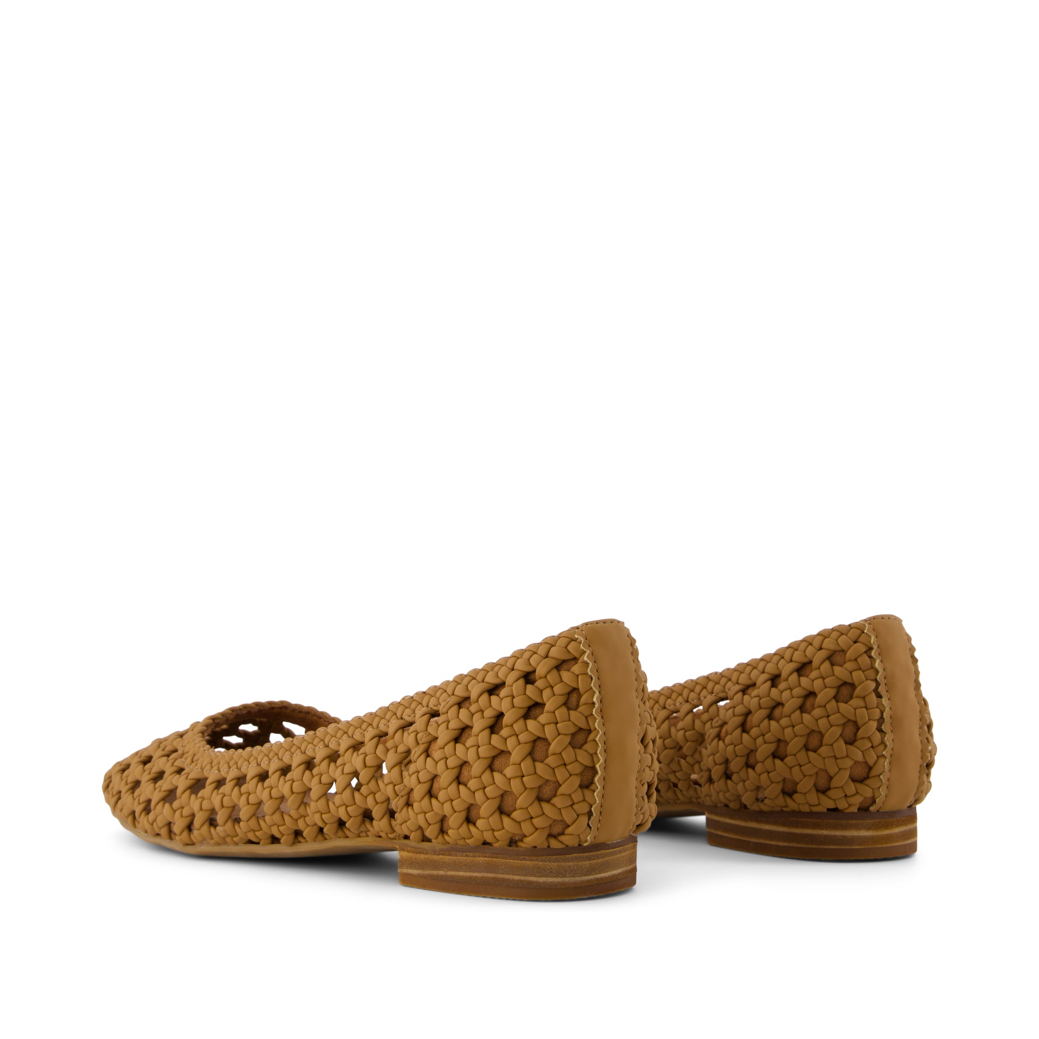 Briella Flat - Brown Sugar Woven Basket Back View