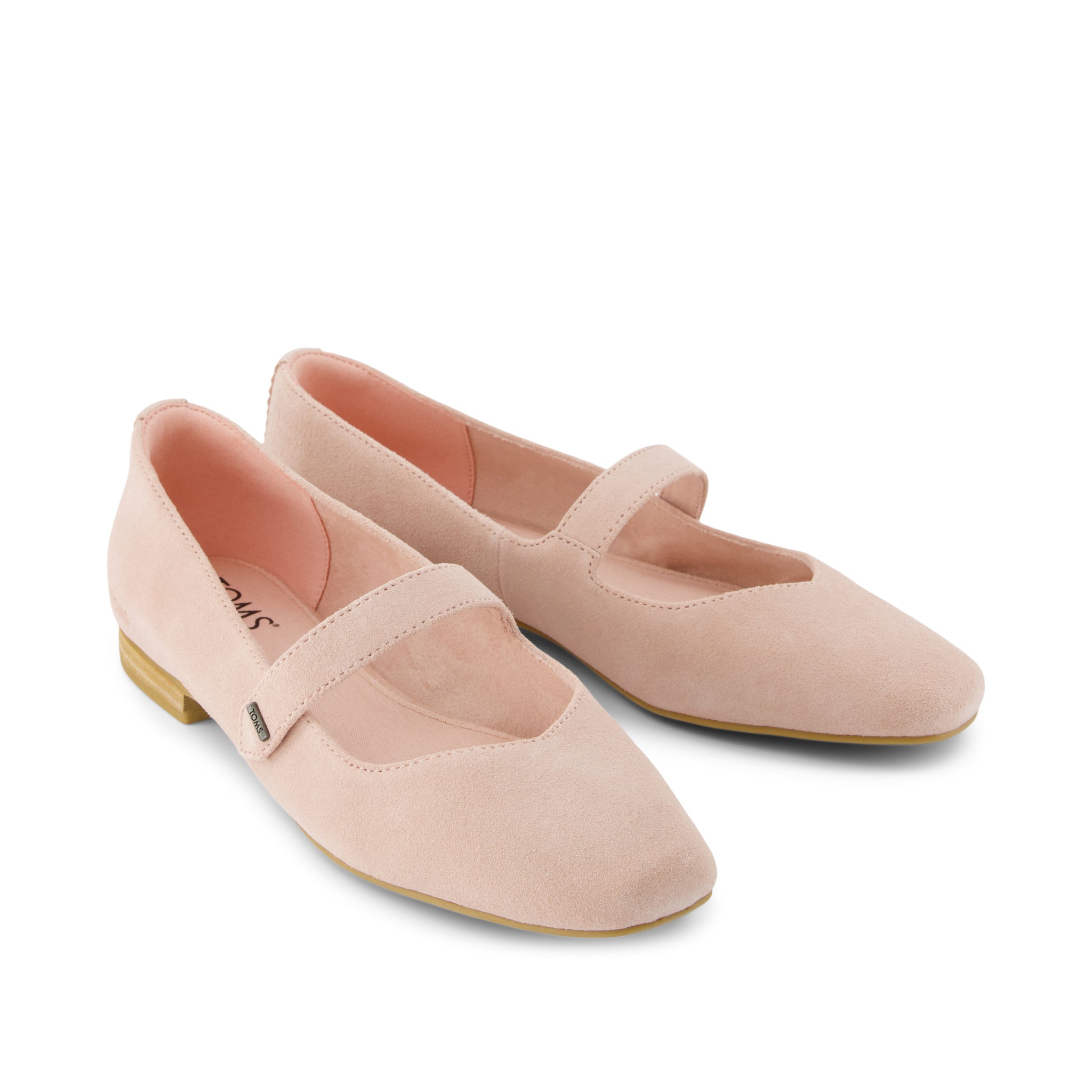 Bianca Flat - Pale Rose Suede Front View