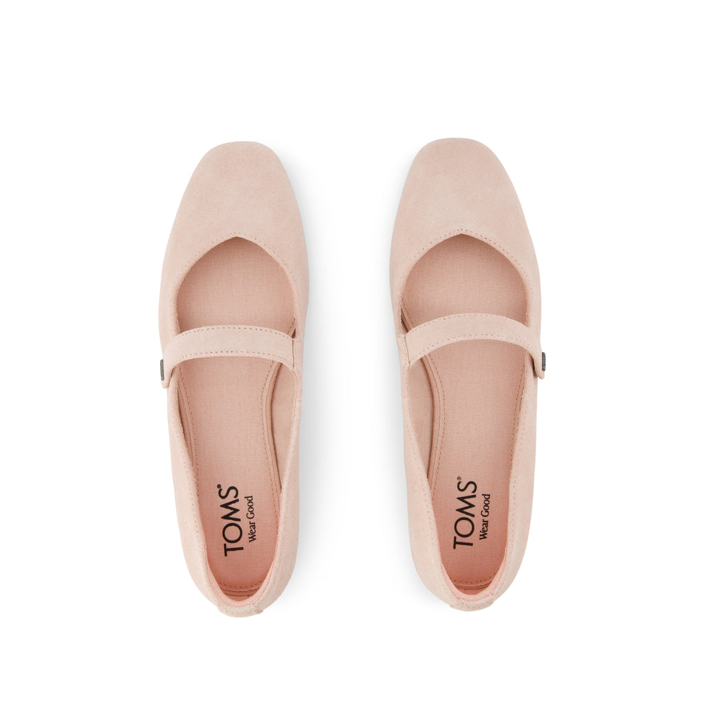 Bianca Flat - Pale Rose Suede Top View