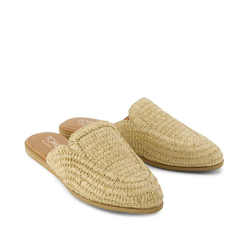 Jade Flat - Almond Raffia Front View
