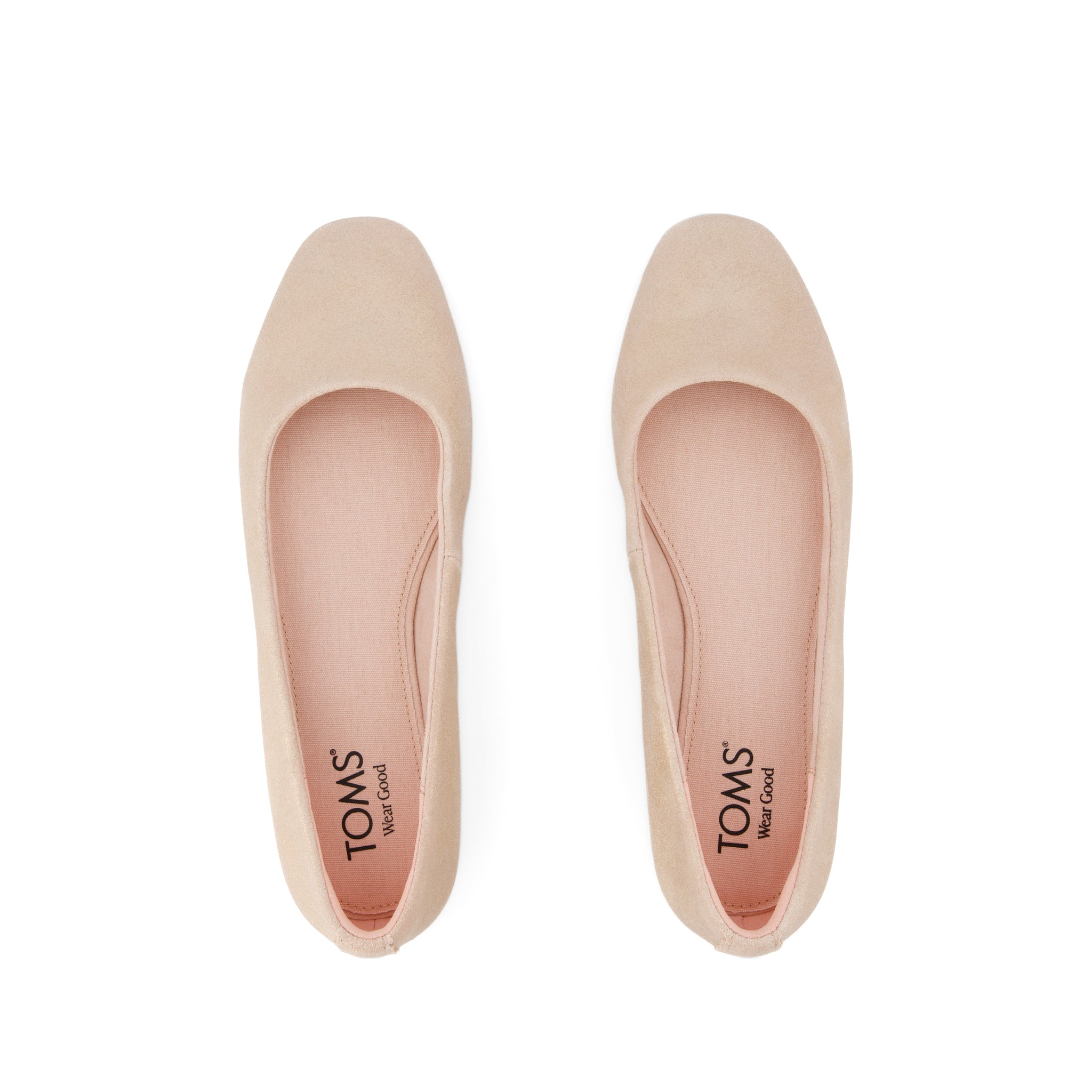 Briella Flat - Pale Rose Metallic Suede Top View