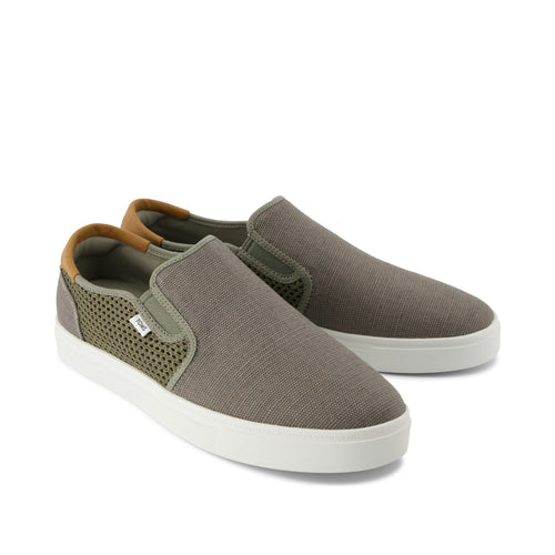 Baja 2.0 Slip On Sneaker - Vetiver Grey Legacy Canvas and Textured Mesh Front View