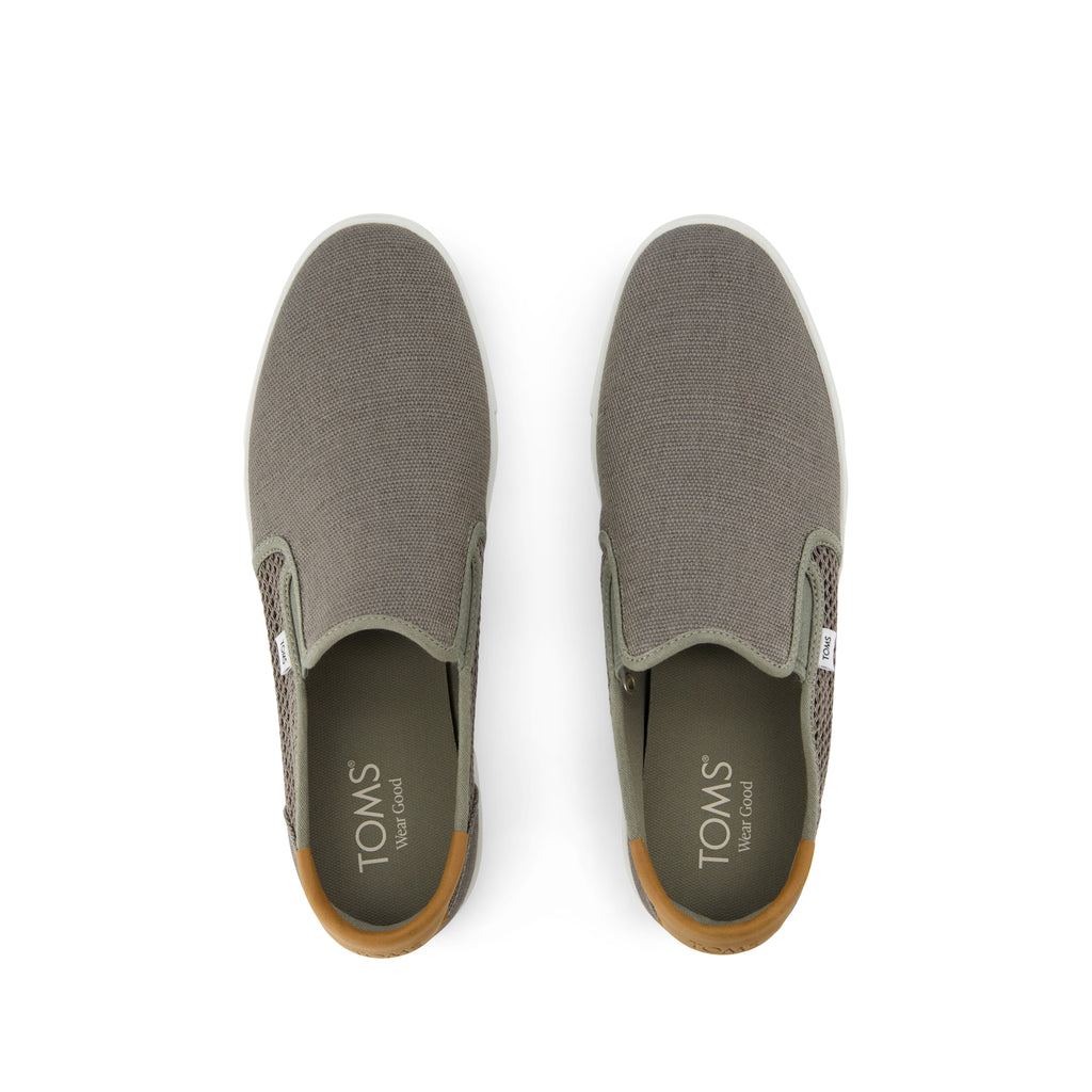 Baja 2.0 Slip On Sneaker - Vetiver Grey Legacy Canvas and Textured Mesh Top View
