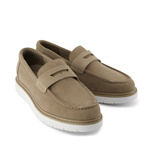 Navi TRVL LITE  Havana Loafer - Dune Suede Front View