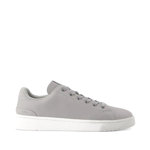 TRVL LITE Lace-Up Sneaker - Light Gray Leather Side View