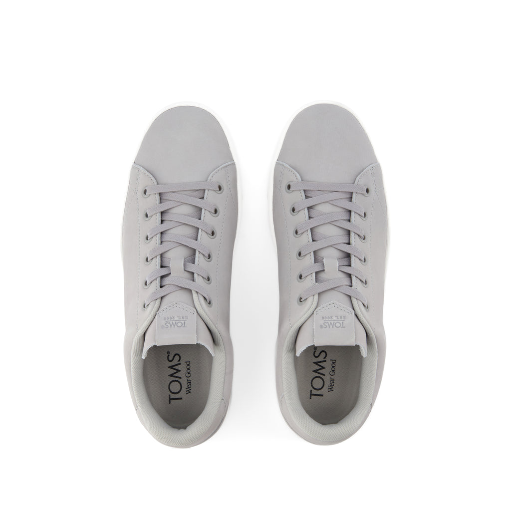TRVL LITE Lace-Up Sneaker - Light Gray Leather Top View