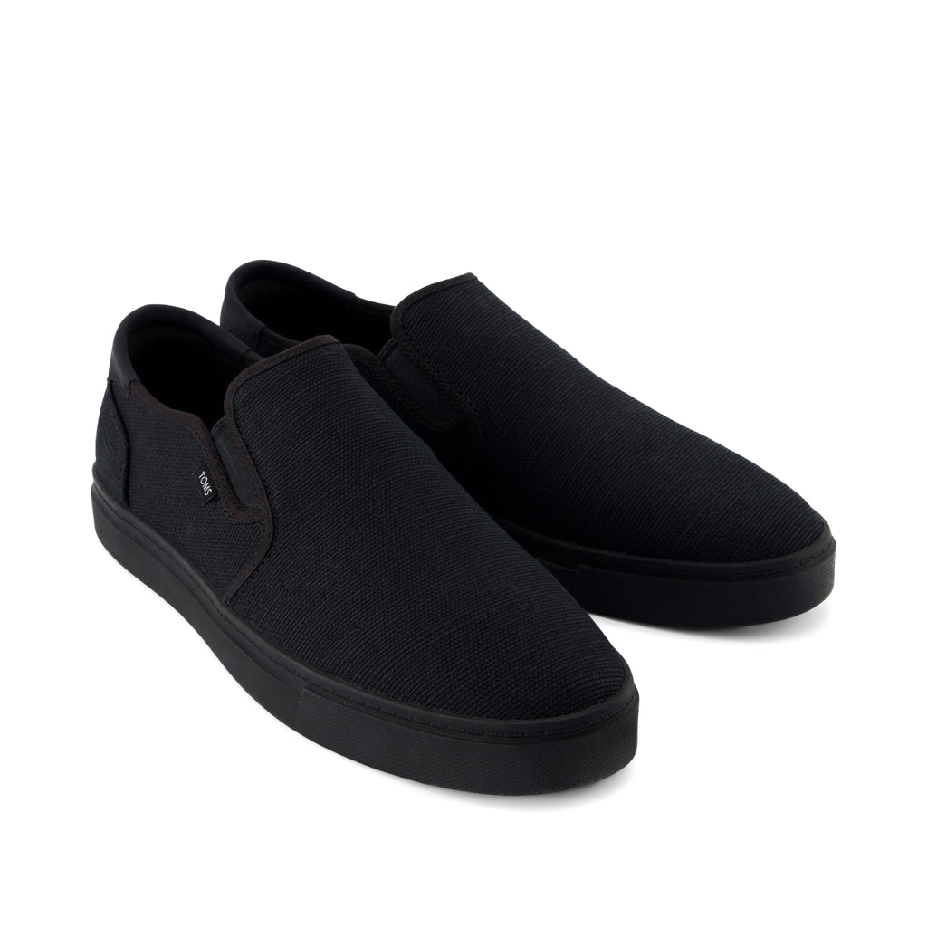 Baja 2.0 Slip On Sneaker - Black and Black Legacy Canvas Front View