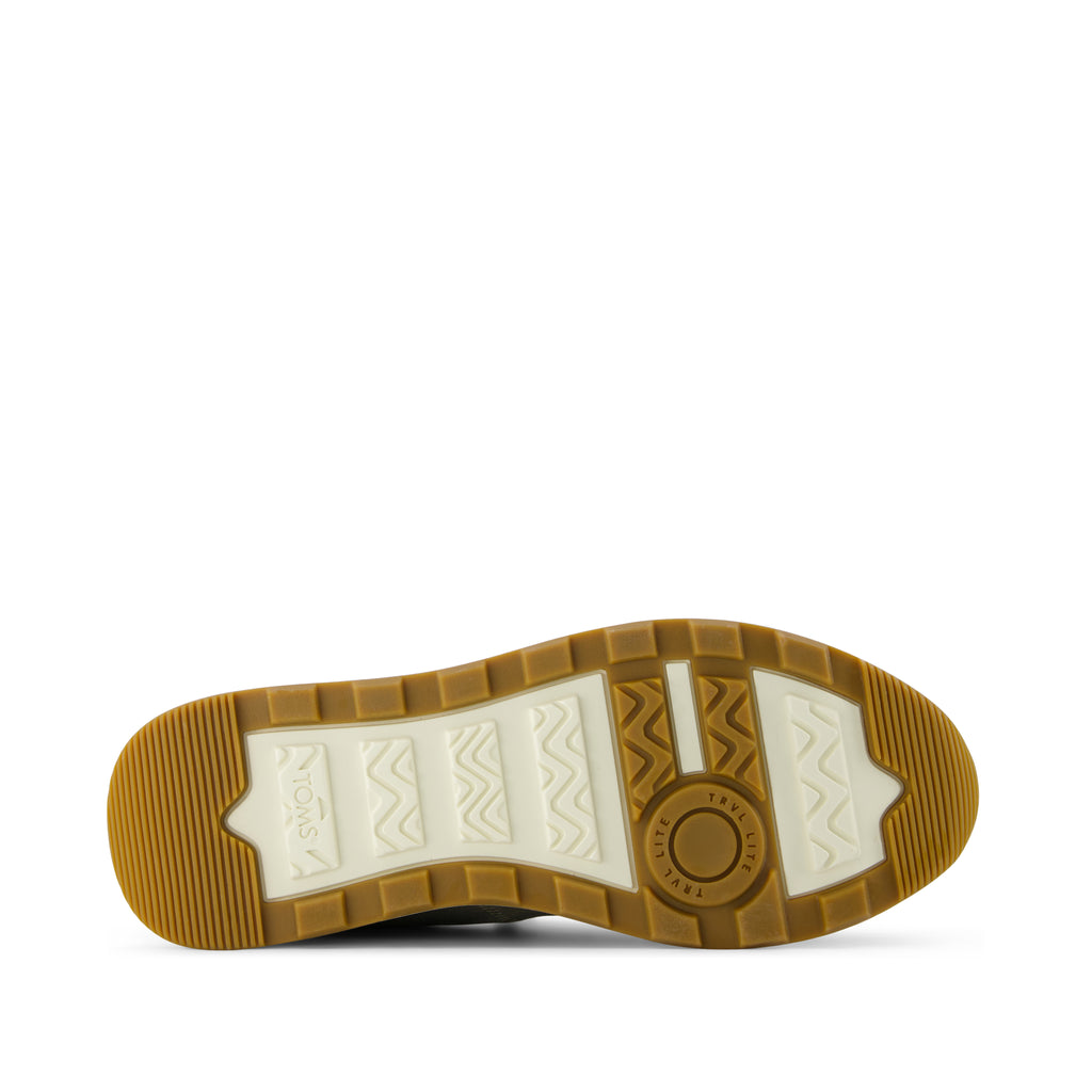 TRVL LITE Cabrillo Sneaker - Water Repellect Vetiver Grey Perforated Suede Bottom Sole View