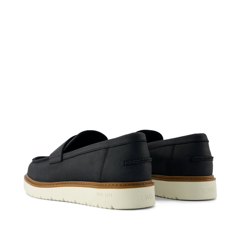 Navi TRVL LITE  Havana Loafer - Black Leather Back View