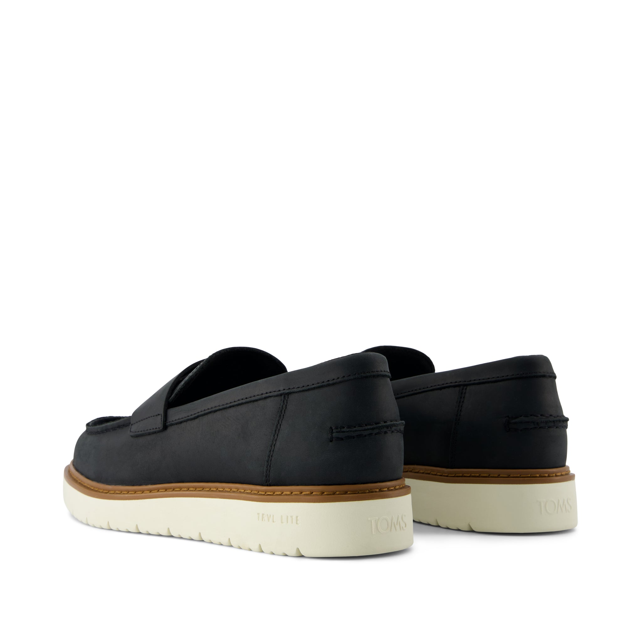 Navi TRVL LITE  Havana Loafer - Black Leather Back View