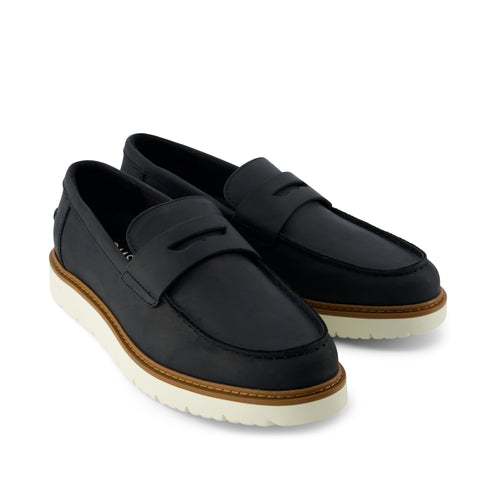 Navi TRVL LITE  Havana Loafer - Black Leather Front View