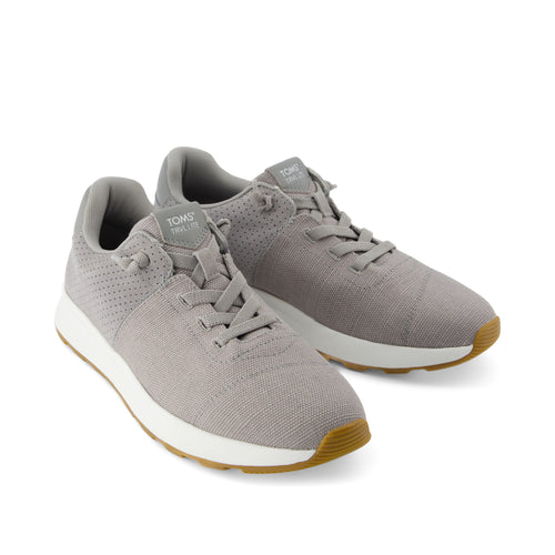 TRVL LITE Cabrillo Sneaker - Water Repellent Drizzle Grey Legacy Canvas and Perforated Suede Front View