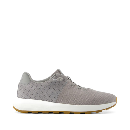 TRVL LITE Cabrillo Sneaker - Water Repellent Drizzle Grey Legacy Canvas and Perforated Suede Side View