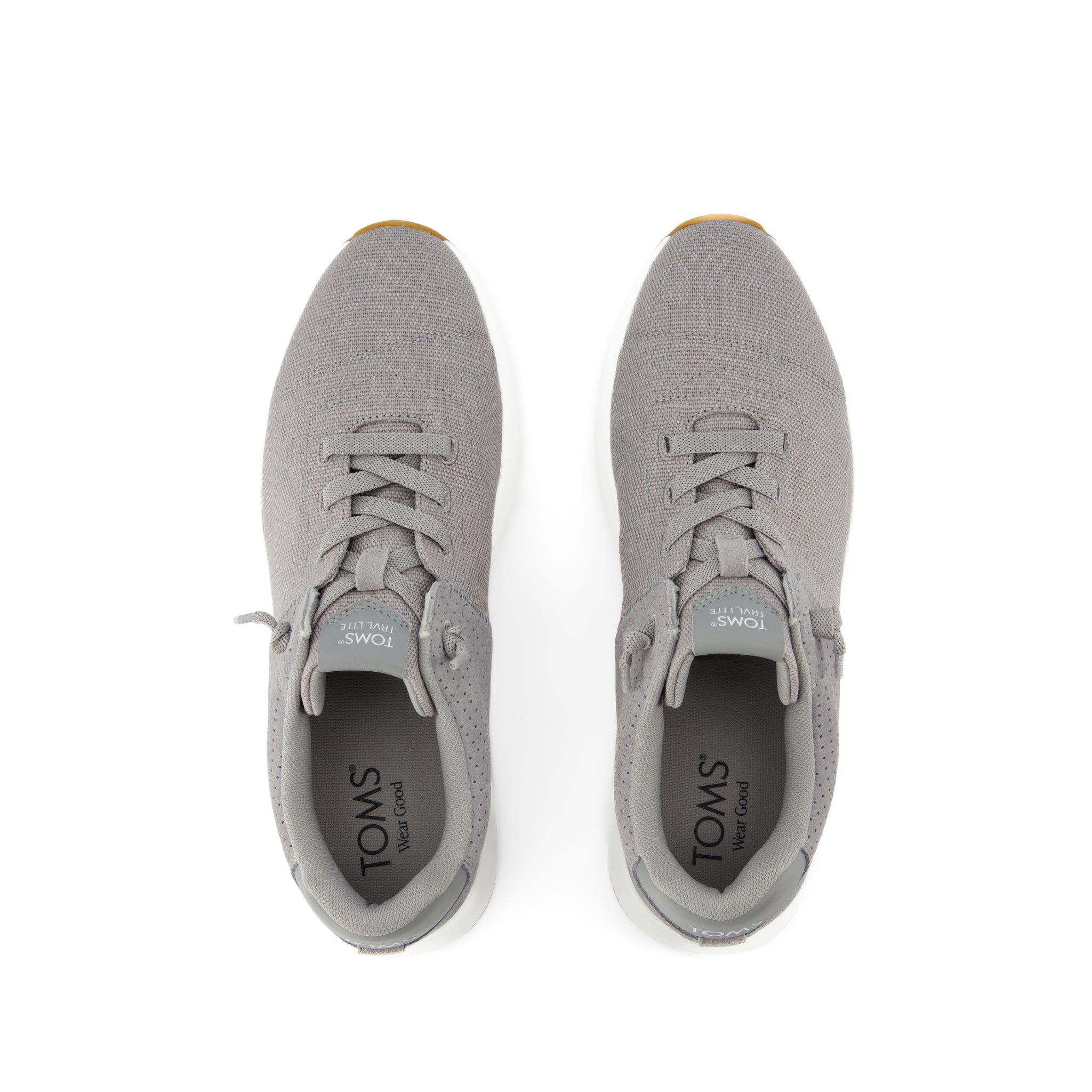 TRVL LITE Cabrillo Sneaker - Water Repellent Drizzle Grey Legacy Canvas and Perforated Suede Top View