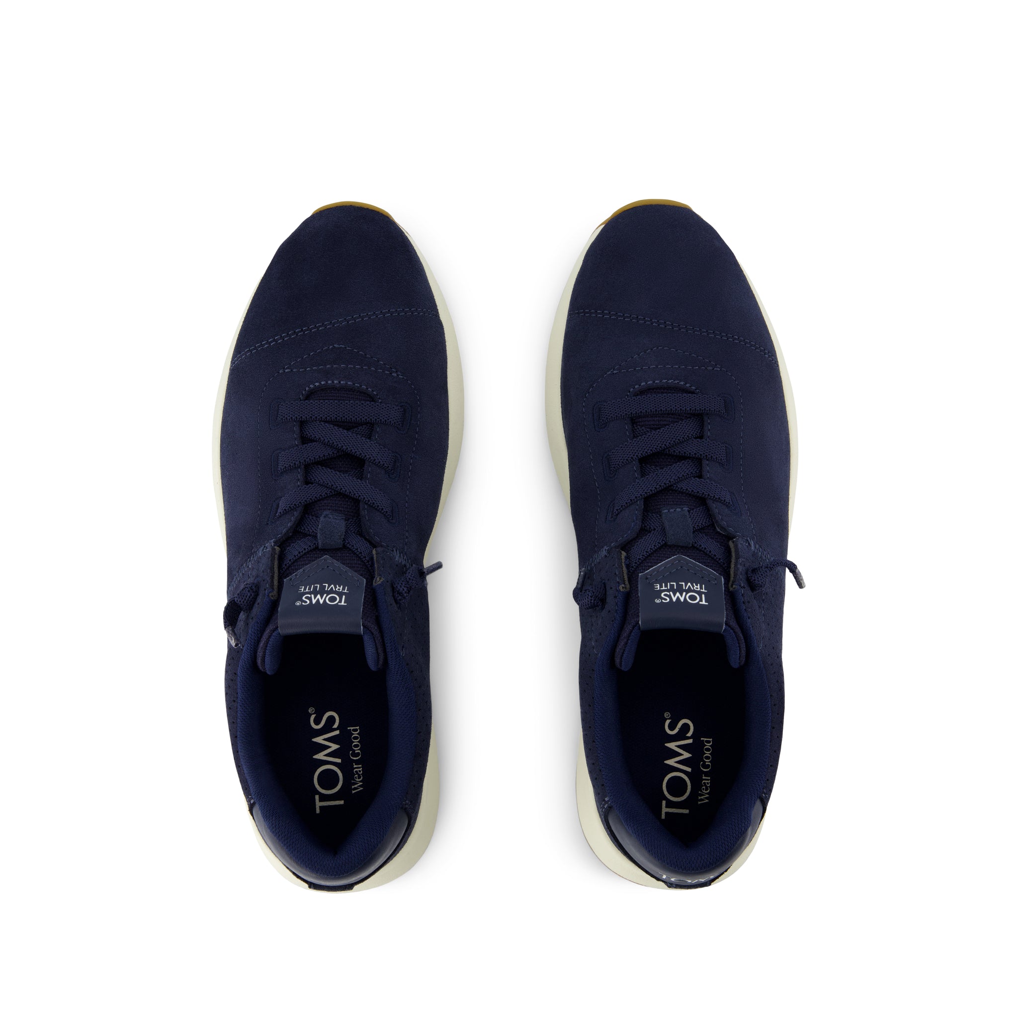 TRVL LITE Cabrillo Sneaker - Water Repellect Navy Perforated Suede Top View