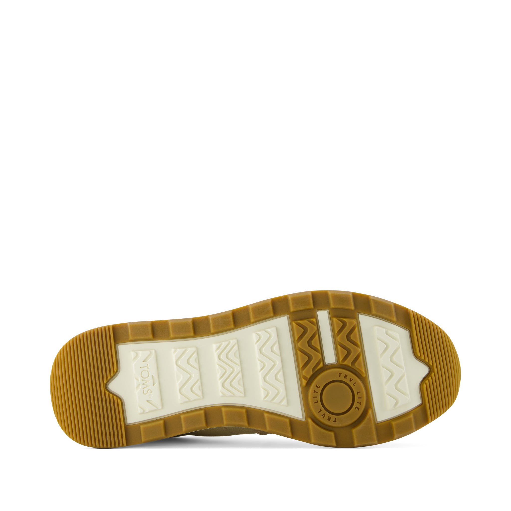 TRVL LITE Retro Runner Sneaker -  Water Repellent Almond Vintage Twill and  Leather Bottom Sole View