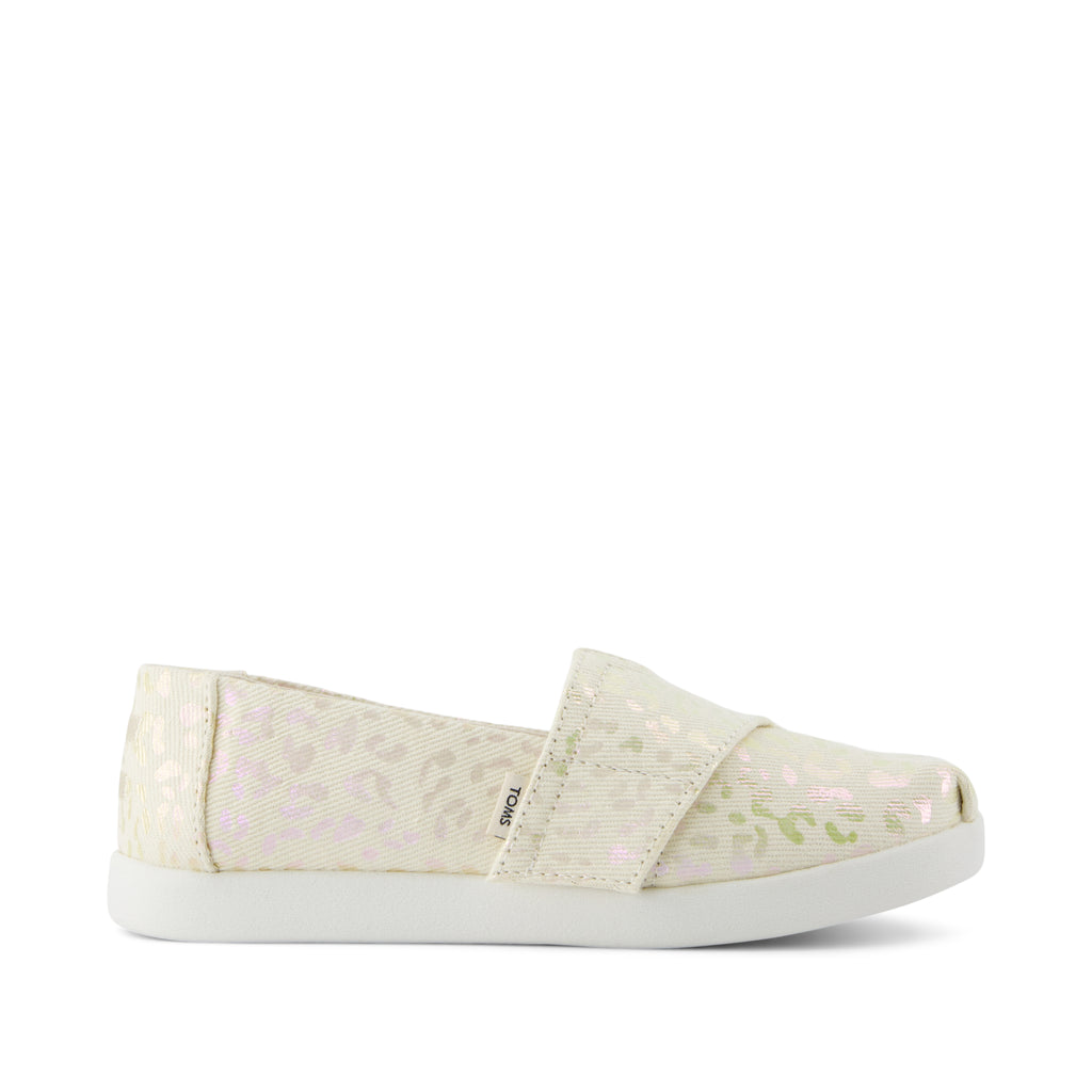 Alpargata Classic Kids Shoe - Natural Iridescent Leopard Side View