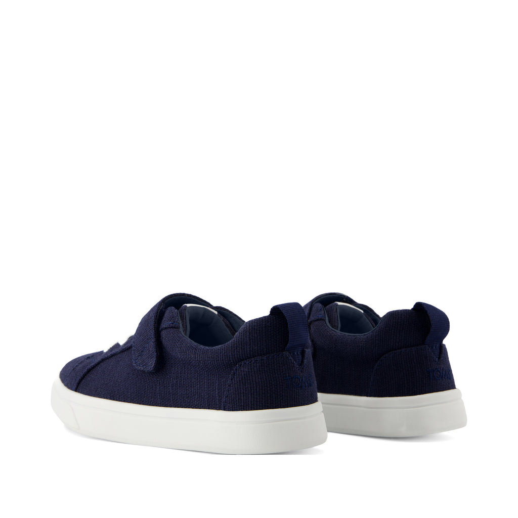 Cruz Lace-Up Kids Sneaker - Navy Heritage Canvas Back View