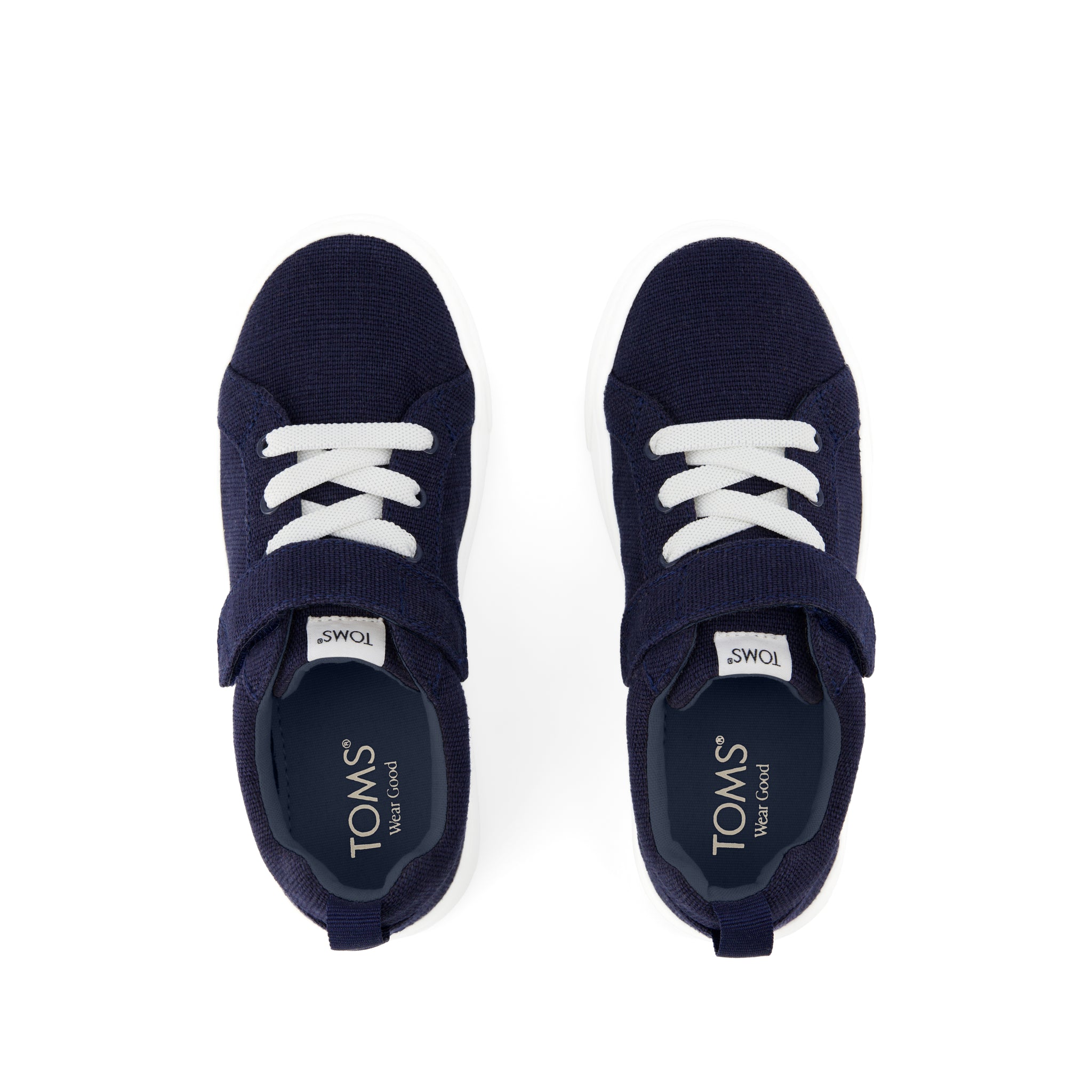 Cruz Lace-Up Kids Sneaker - Navy Heritage Canvas Top View