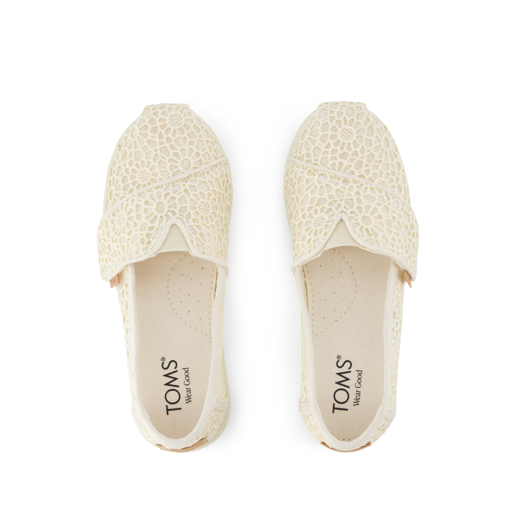 Alpargata Classic Kids Shoe - Natural Moroccan Crochet Top View