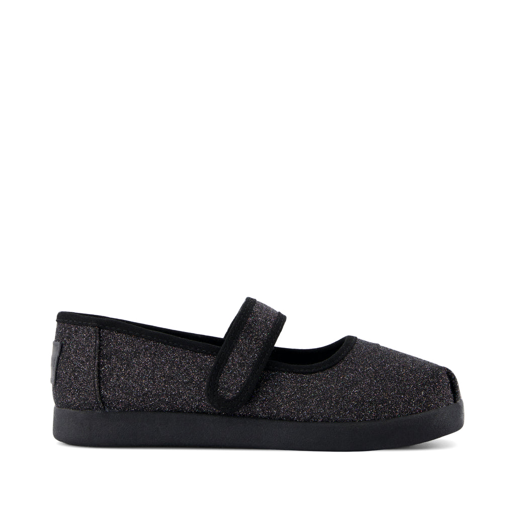 Nora Mary Jane Kids Shoe - Black Iridescent Glimmer Side View