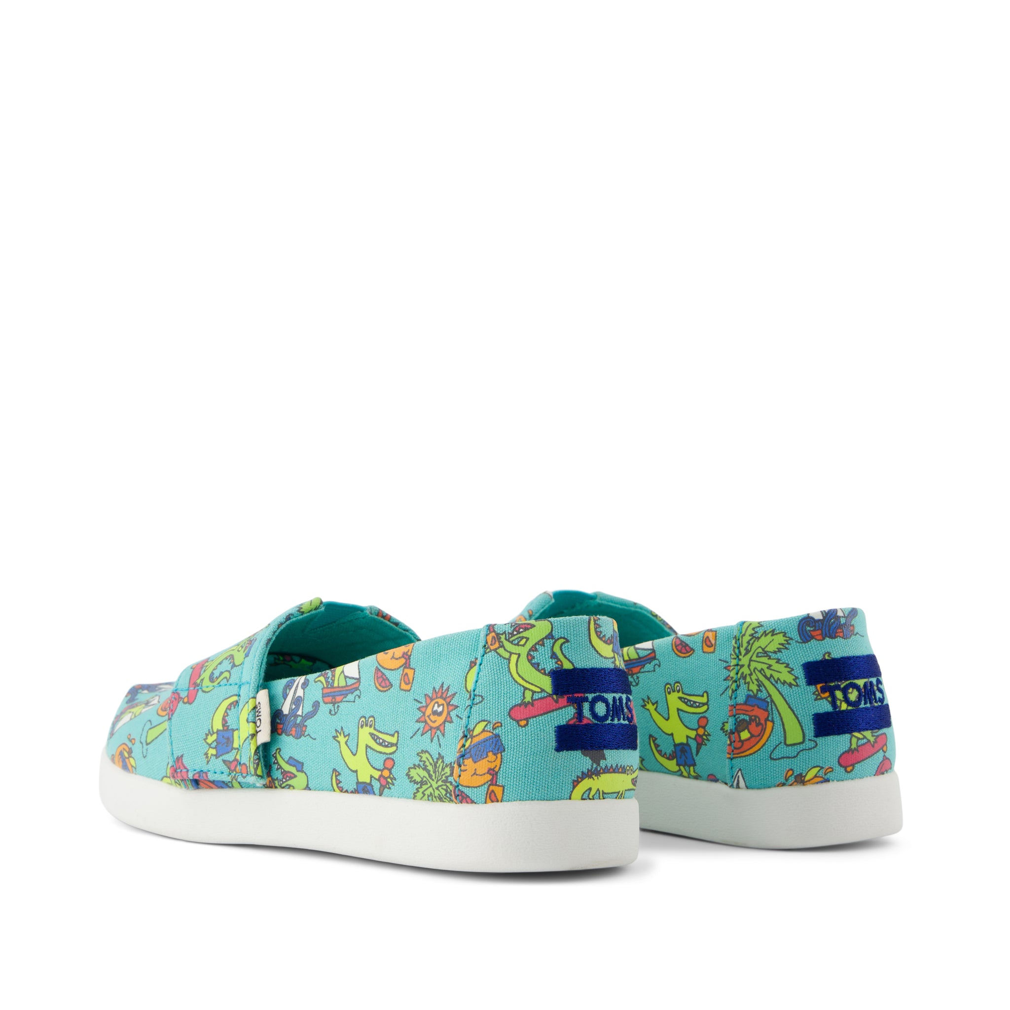Alpargata Classic Kids Shoe - Aqua Glow in the Dark Miami Alligators Back View