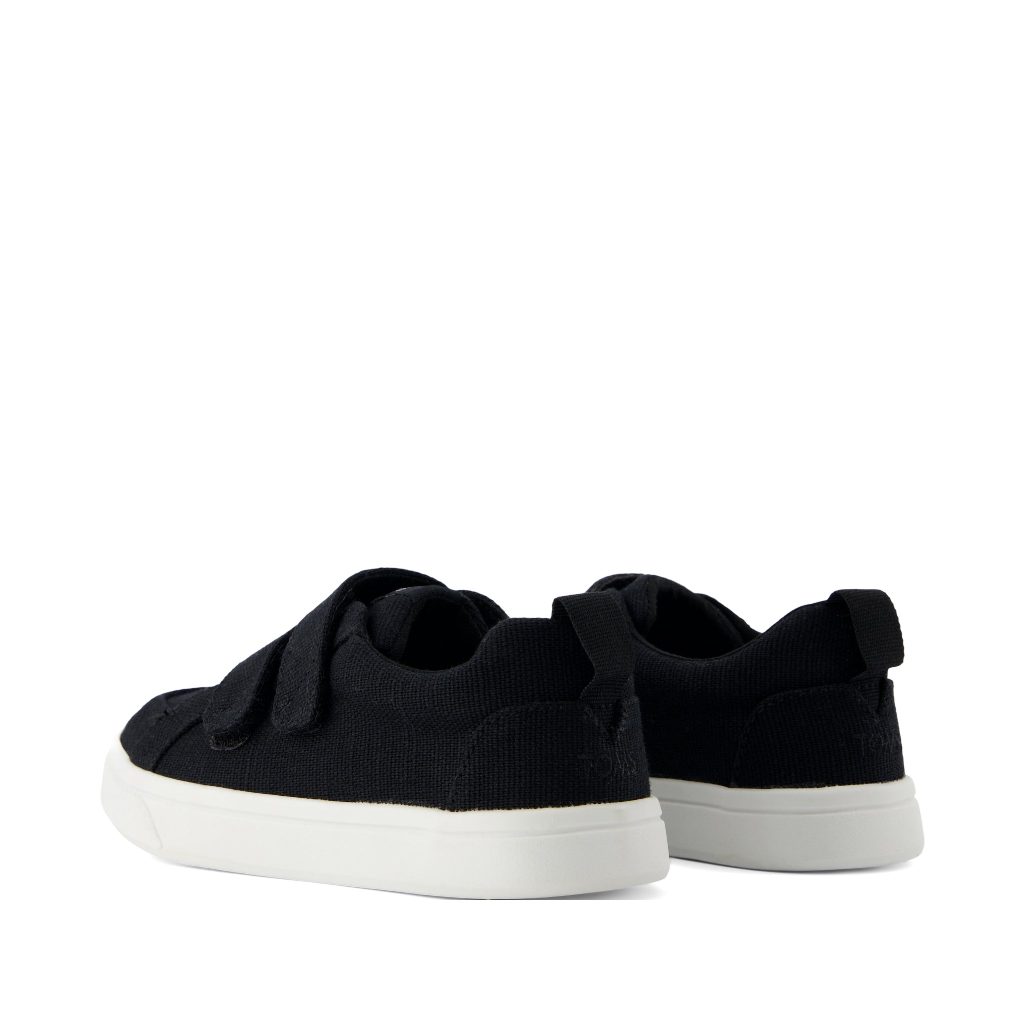 Cruz Double Strap Kids Sneaker - Black Heritage Canvas Back View