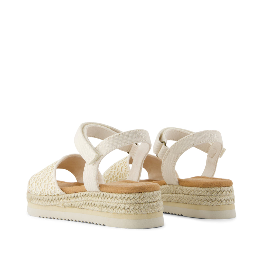 Diana Kids Sandal - Natural Moroccan Crochet Back View