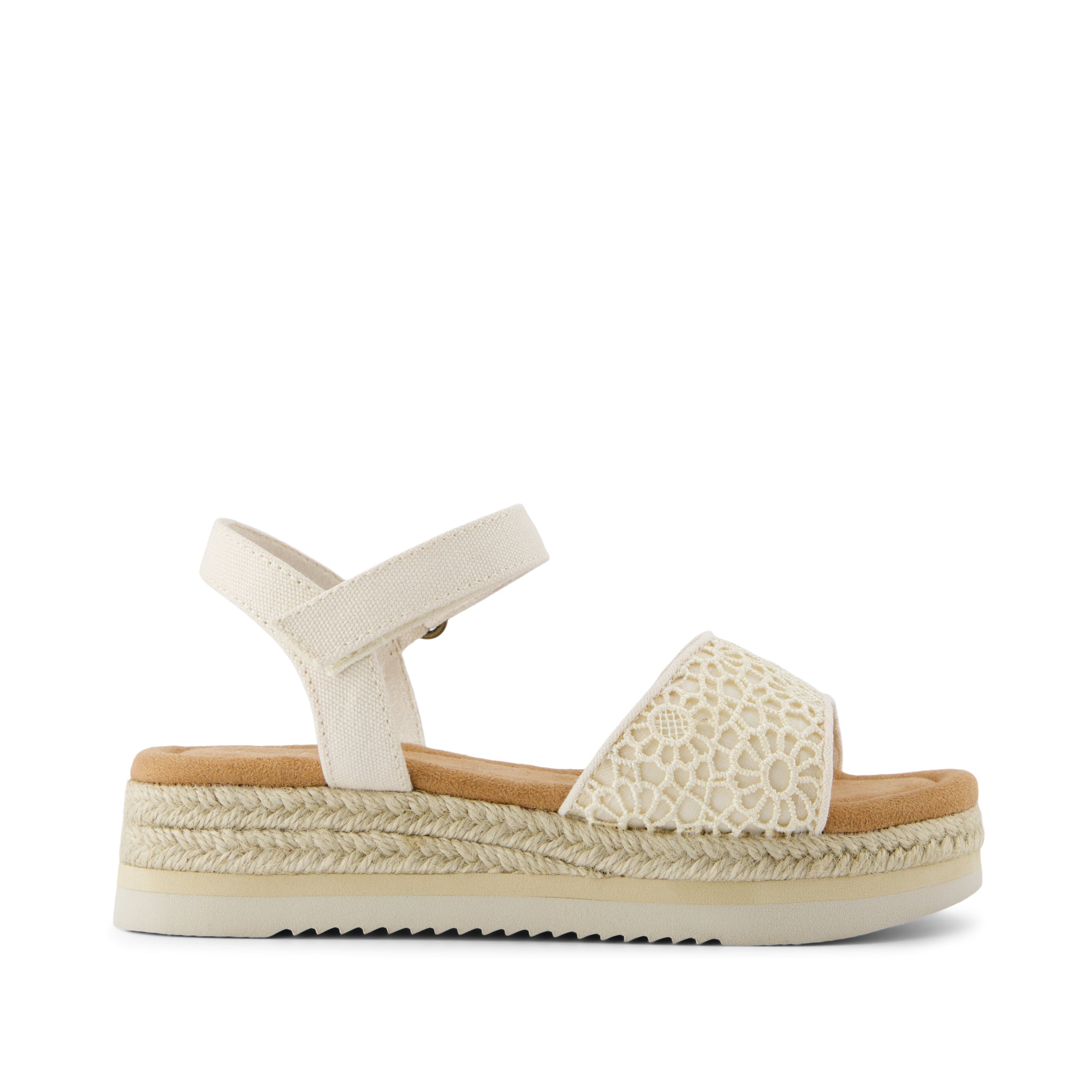 Diana Kids Sandal - Natural Moroccan Crochet Side View