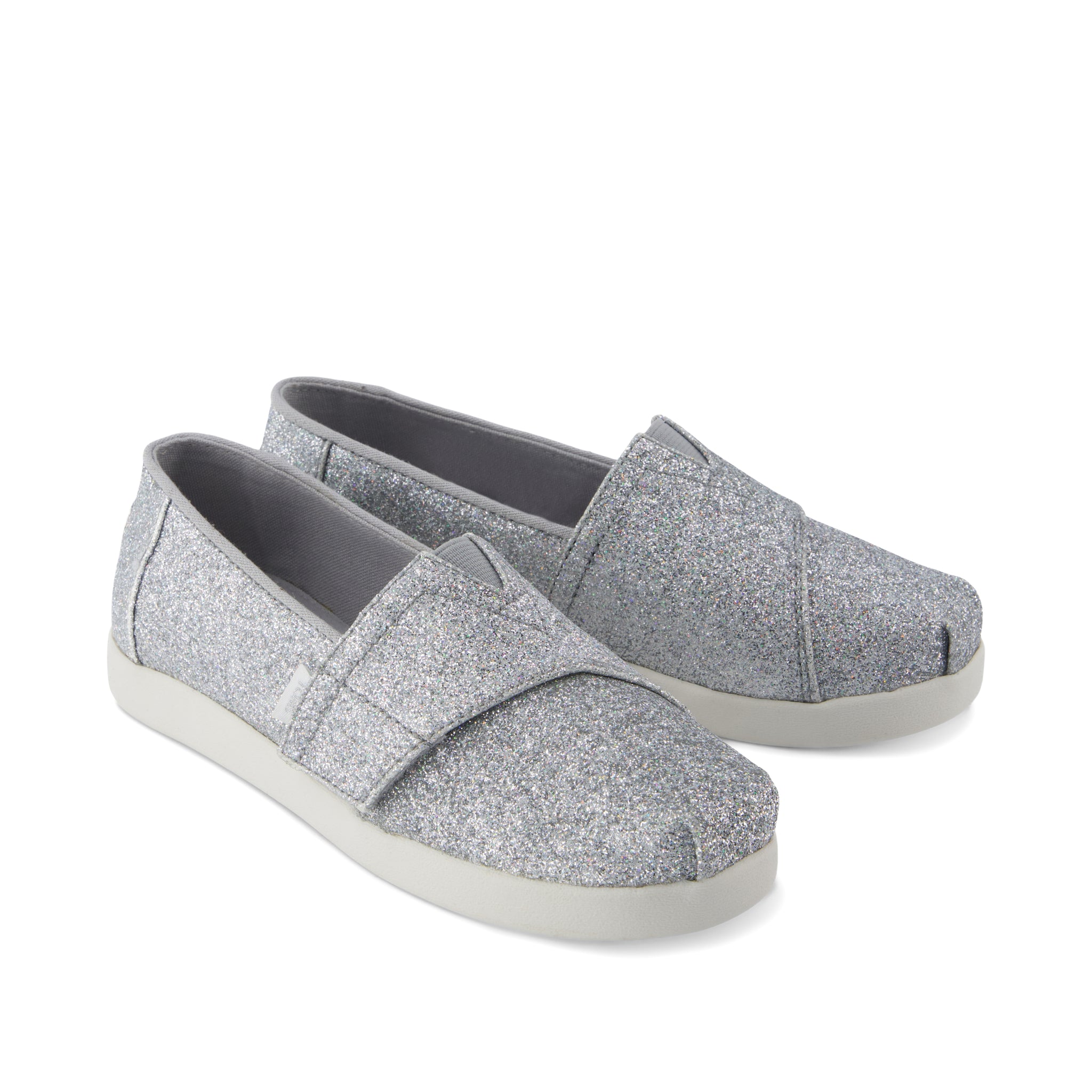 Alpargata Classic Kids Shoe - Silver Iridescent Glimmer Front View
