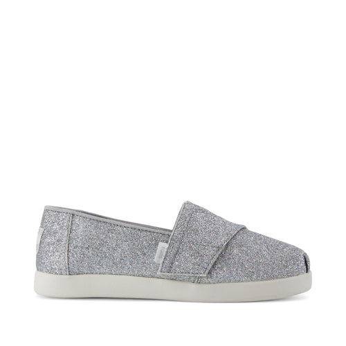 Alpargata Classic Kids Shoe - Silver Iridescent Glimmer Side View