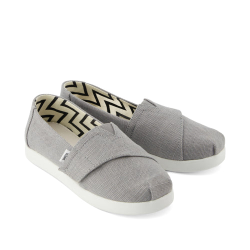Alpargata Classic Kids Shoe - Drizzle Grey Heritage Canvas Front View