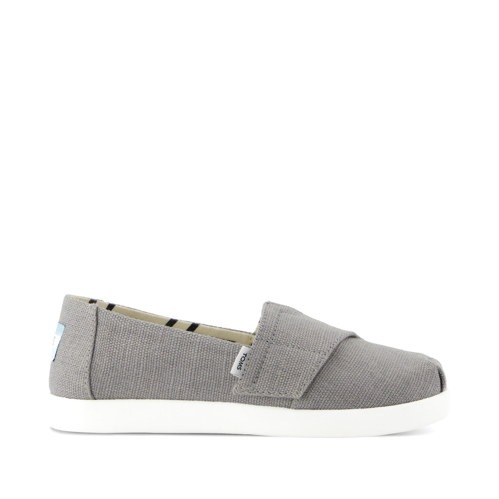 Alpargata Classic Kids Shoe - Drizzle Grey Heritage Canvas Side View