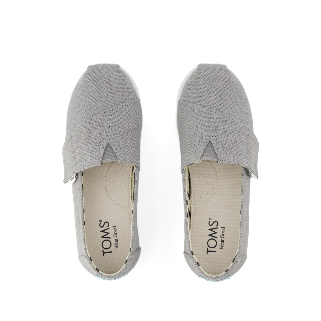 Alpargata Classic Kids Shoe - Drizzle Grey Heritage Canvas Top View