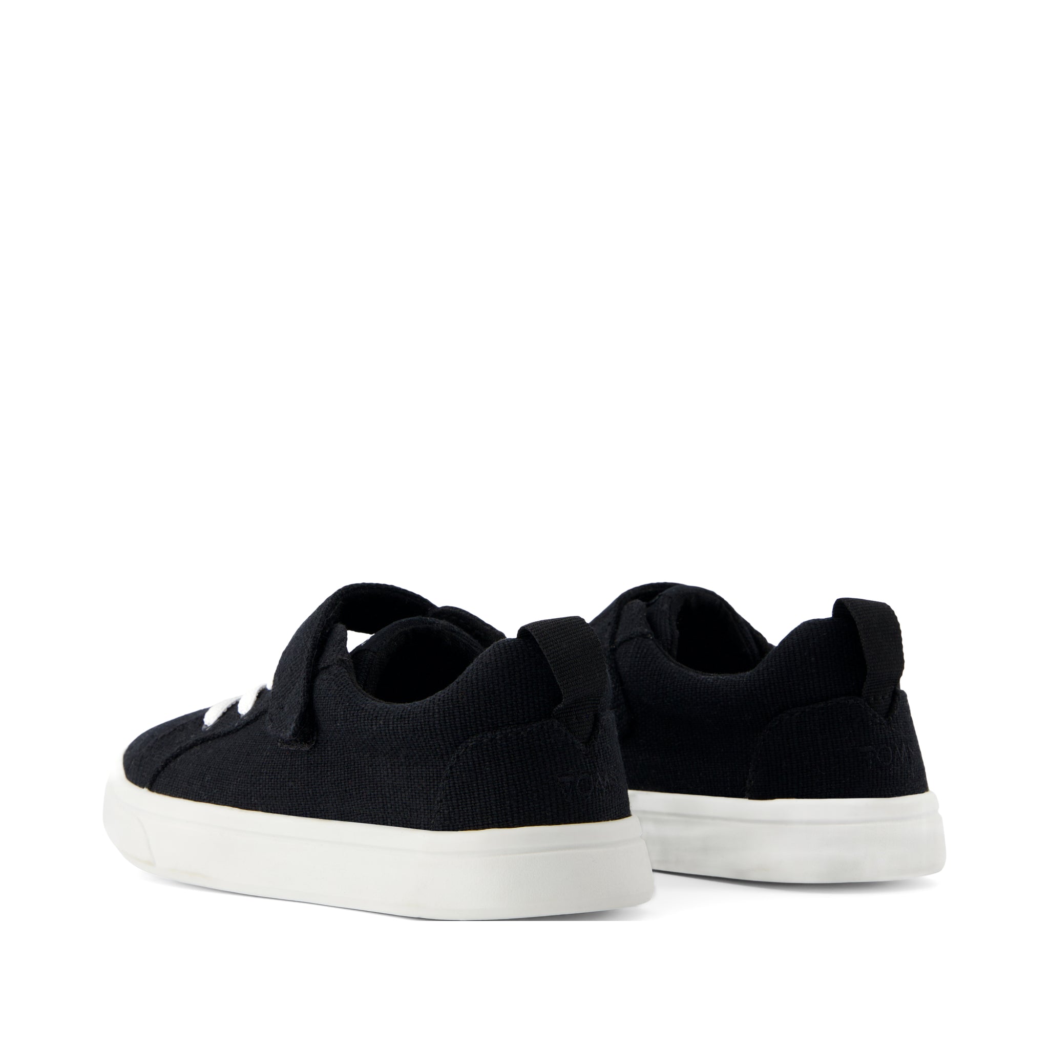 Cruz Lace-Up Kids Sneaker - Black Heritage Canvas Back View