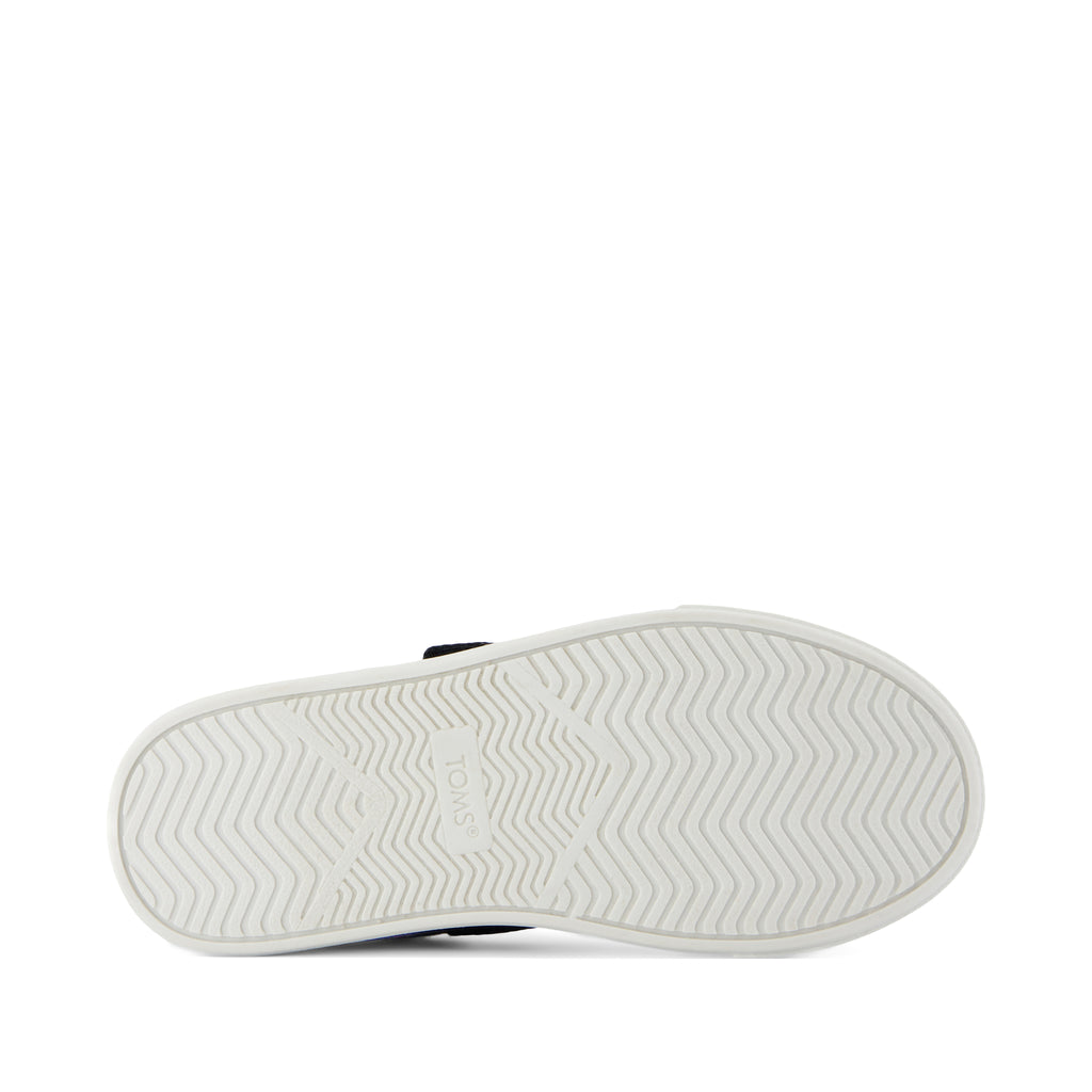 Cruz Lace-Up Kids Sneaker - Black Heritage Canvas Bottom Sole View